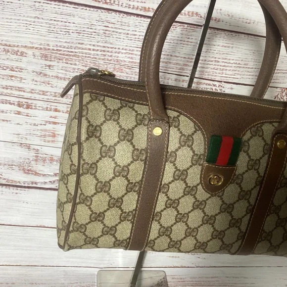 GUCCi Sherry Line Hand Bag Brown